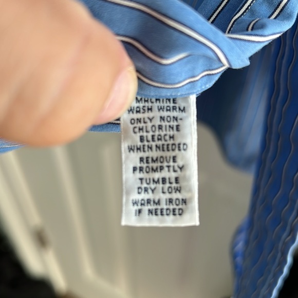 Polo Ralph Lauren Large blue with white stripes button down long sleeve - Picture 5 of 5